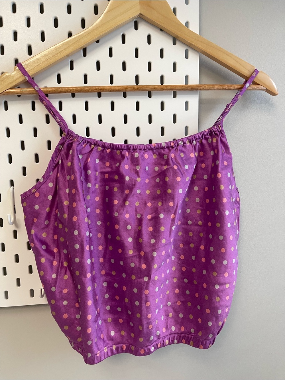 Victoria's Secret Purple Silk Polka Dot Cami